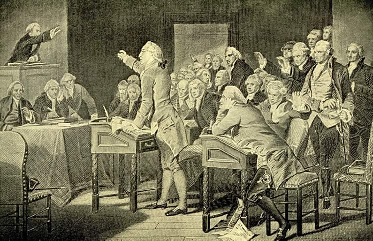 Patrick Henry speaking at Virginia Convention